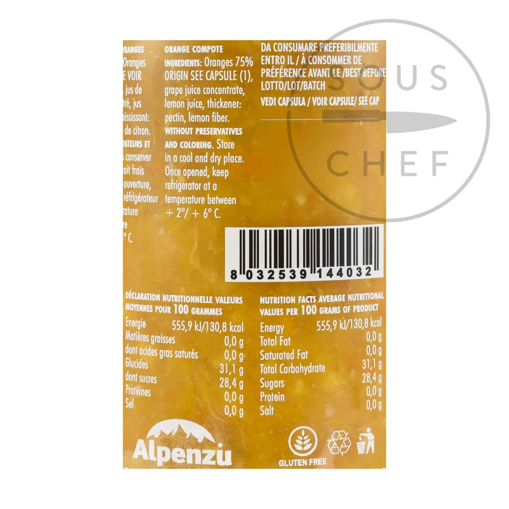 Alpenzu Orange Preserve 100% Fruit Jam, 350g Clearance