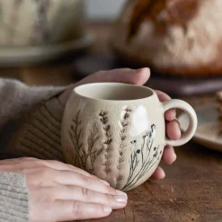 Bloomingville Bea Floral Mug, Nature, 9.5cm Clearance