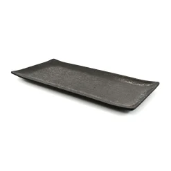 Melamine Black Rectangle Serving Plate, 30x15cm Sale