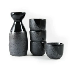 Kiji Stoneware & Ceramics Black Sake Set Online