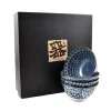 Kiji Stoneware & Ceramics Blue & White Rice Bowl Boxed Gift Set Discount
