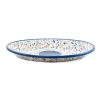 Kapka Blue Dot Enamel Oval Serving Tray, 31cm