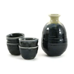 Kiji Stoneware & Ceramics Blue Glaze Sake Set