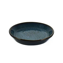 Ceramica Nicola Blue Glaze Wide Shallow Bowl New