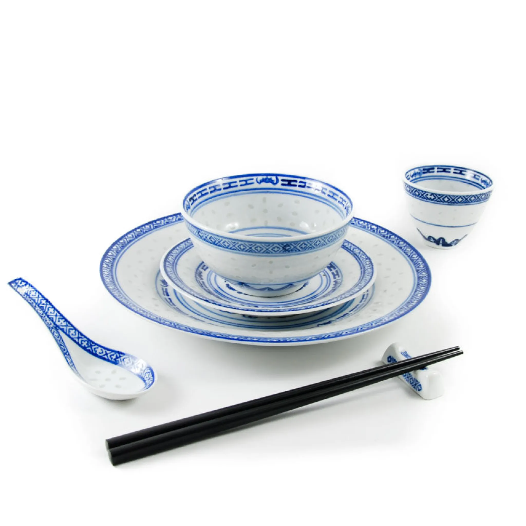 Chinese Tableware Blue Rice Pattern Chopstick Rest Discount