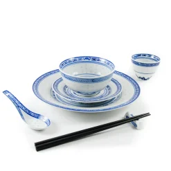 Chinese Tableware Blue Rice Pattern Rice Spoon, 14cm Outlet