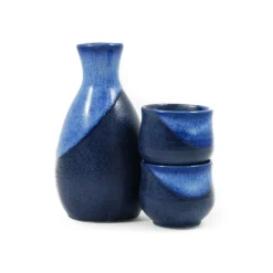 Kiji Stoneware & Ceramics Blue Sake Set Hot