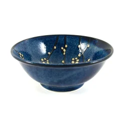 Kiji Stoneware & Ceramics Blue Sakura Ramen Bowl, 21cm New