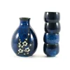 Kiji Stoneware & Ceramics Blue Sakura Sake Set