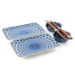 Kiji Stoneware & Ceramics Blue Star Sushi Serving Set Outlet