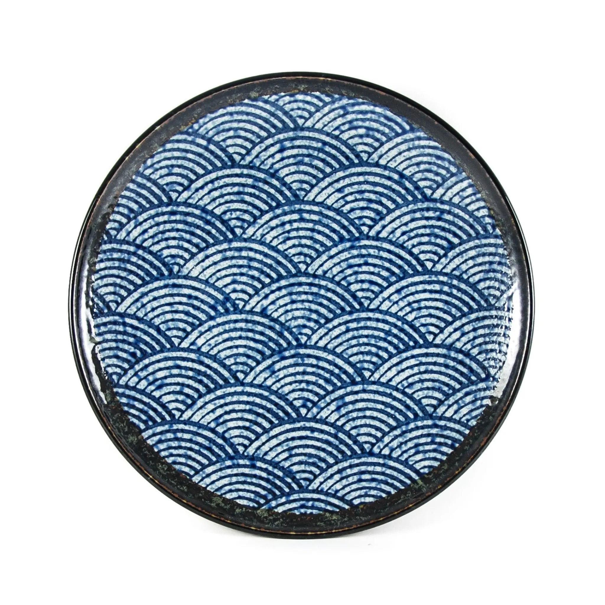 Kiji Stoneware & Ceramics Blue Wave Dinner Plate, 29cm New