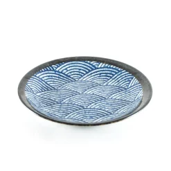 Kiji Stoneware & Ceramics Blue Wave Medium Plate, 22cm Sale