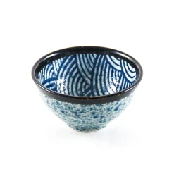 Kiji Stoneware & Ceramics Blue Wave Rice Bowl, 12cm Clearance