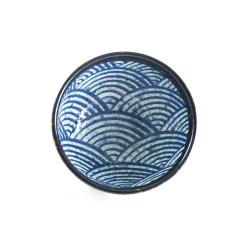 Kiji Stoneware & Ceramics Blue Wave Rice Bowl, 12cm Clearance