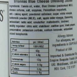 Briannas Blue Cheese Dressing, 355ml Clearance