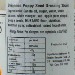 Briannas Rich Poppy Seed Dressing, 355ml