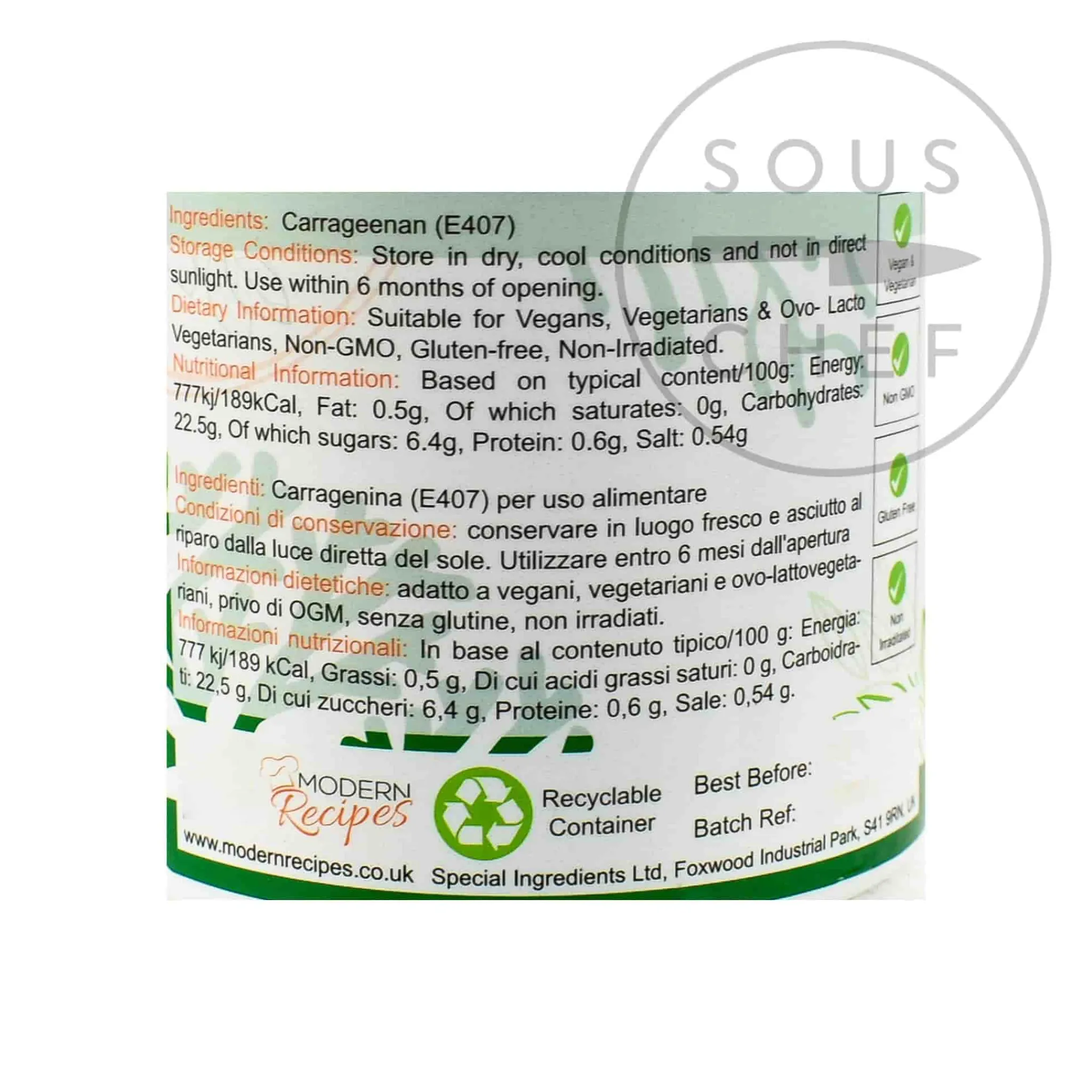 Special Ingredients Carrageenan Kappa, 100g Outlet