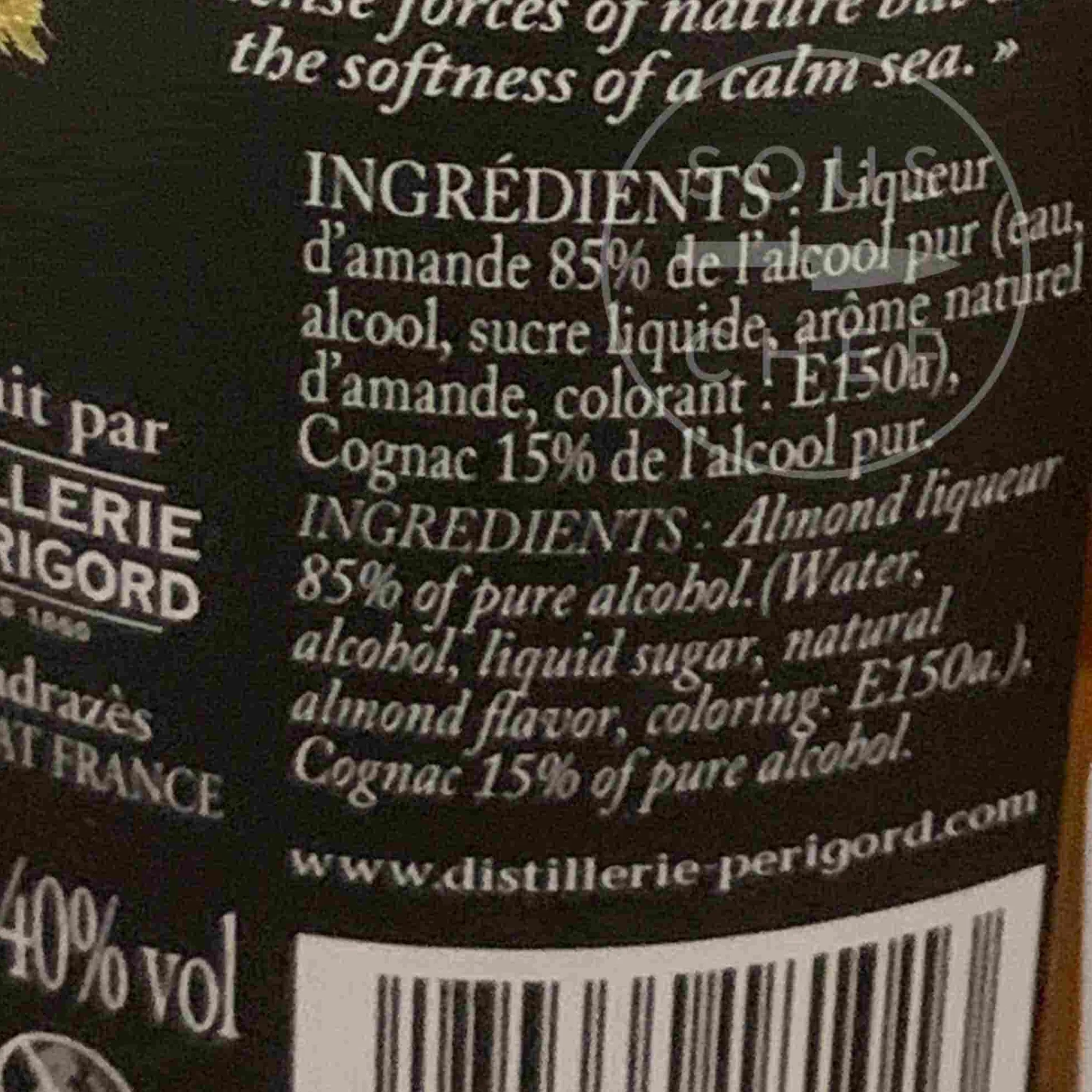 Distillerie du périgord Cherry Rocher Almond Liqueur Cognac, 700ml Discount