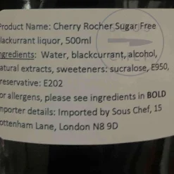 Distillerie du Perigord Cherry Rocher Sugar Free Blackcurrant Liqueur, 500ml Sale