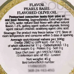 Christine Le Tennier Extra Virgin Olive Oil & Basil Pearls, 45g Outlet