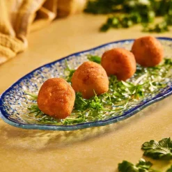 Turkish Tableware Cobalt Blue Rim Glass Serving Tray, 34x17cm New