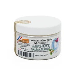 Deco Relief Edible Metallic Sparkling Silver Powder Food Colour, 25g New