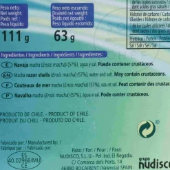 Diamir Chilean Razor Clams in Brine, 120g Sale