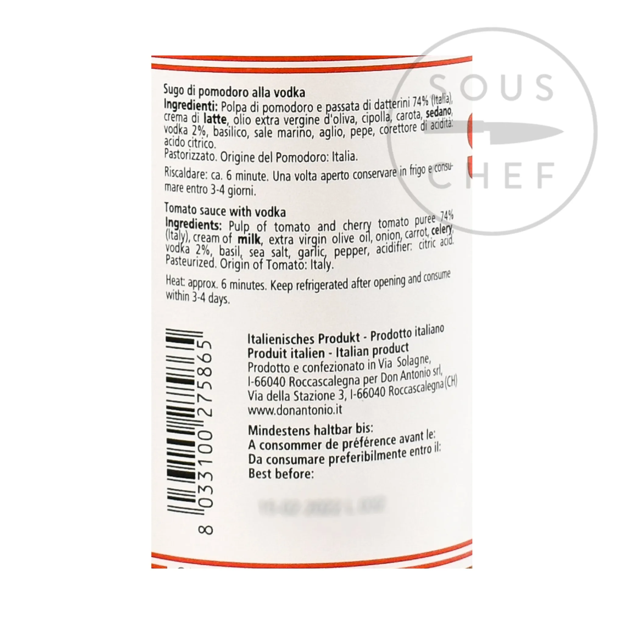 Don Antonio Vodka Sauce, 500g