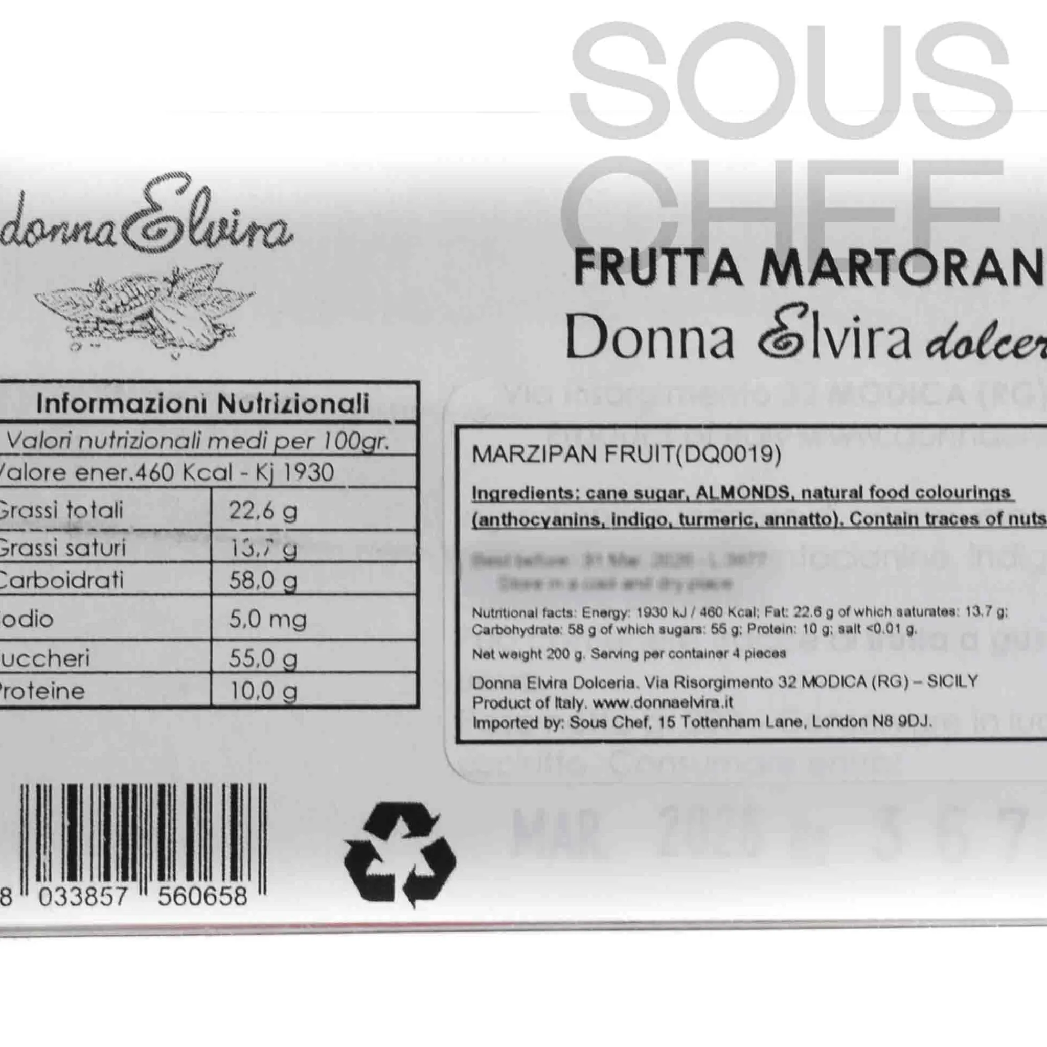 Donna Elvira Marzipan Fruits Gift Box, 200g Clearance
