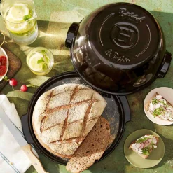 Emile Henry Black Round Bread Baker, 32.5cm Hot