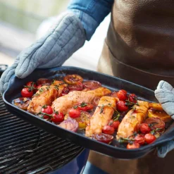 Emile Henry Limited Edition Black BBQ Grill Dish, 42.5x27.5cm Hot