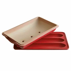 Emile Henry Red Baguette Baker, 3 Baguettes Sale