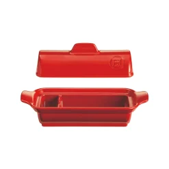 Emile Henry Red Foie Gras Medallion Dish with Lid, 24.5x10cm Outlet