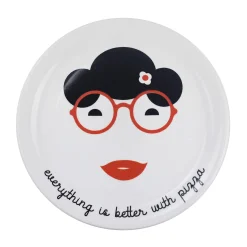 Ceramiche Salernitane Everything Is Better With Pizza Pizza Plate, 31cm Clearance