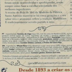 Santo Antonio Fabrica Madeira Sugarcane Honey Cake, 450g