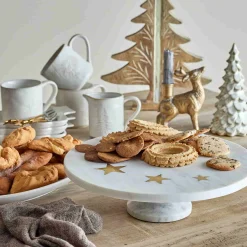 Bloomingville Fenya Star White Marble Cake Stand, 30cm Discount