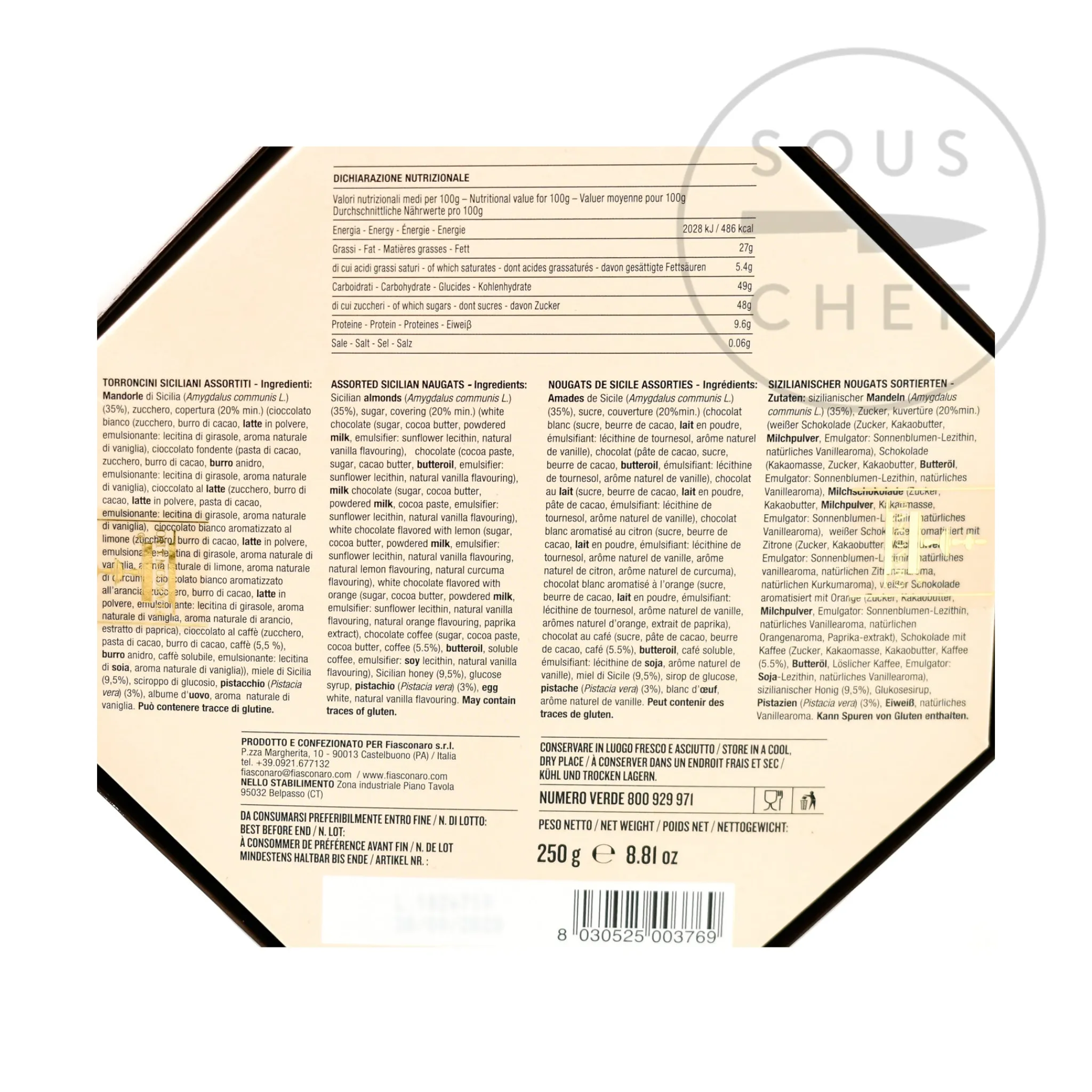 Fiasconaro Sicilian Mini Torrone, 250g Discount