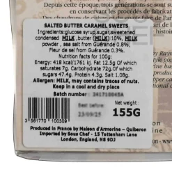 Maison D'armorine French Salted Butter Caramel Tray, 155g New