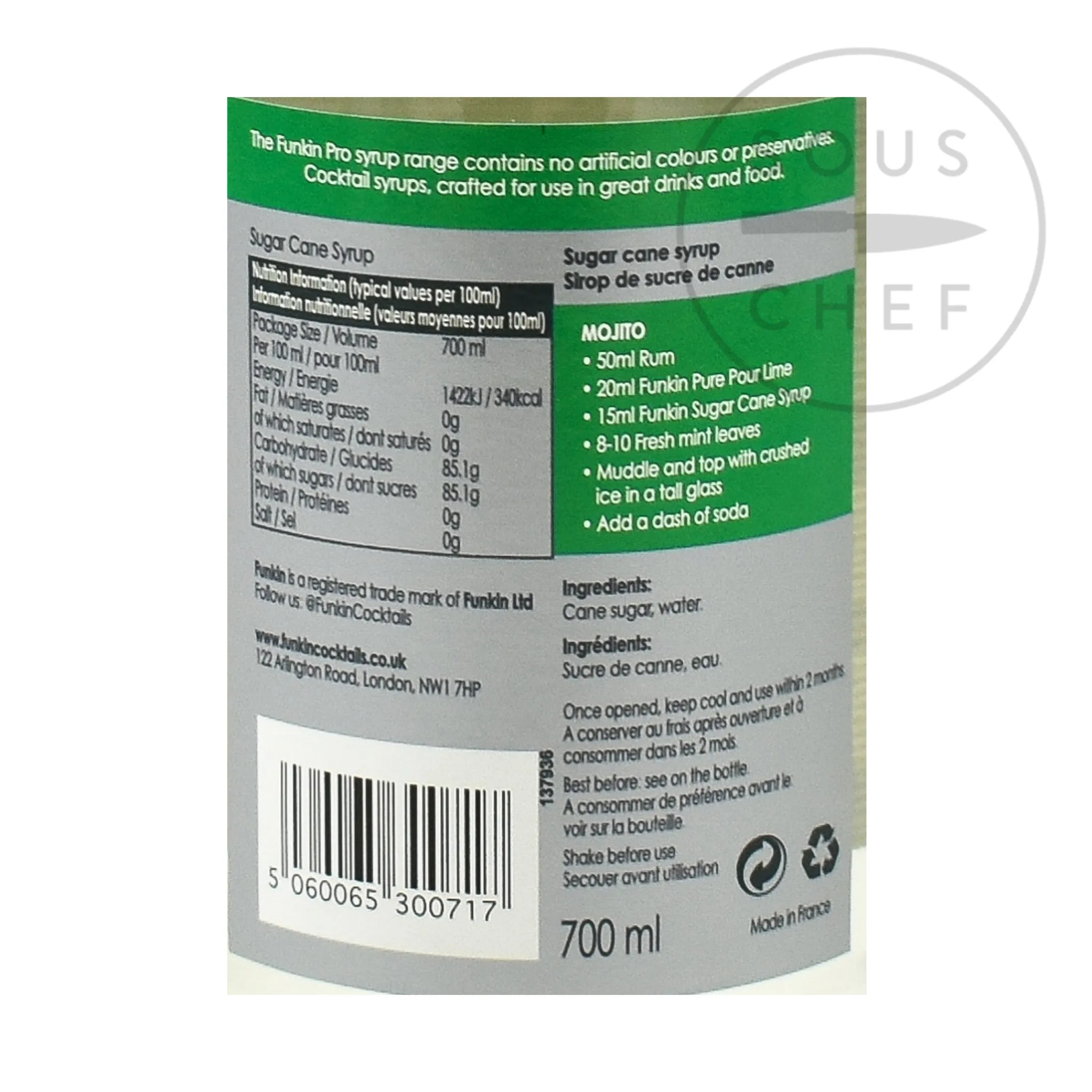 Funkin Sugar Cane Syrup For Cocktails, 700ml Sale