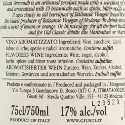 Giuseppe Giusti Giusti Vermouth 17%, 750ml Discount