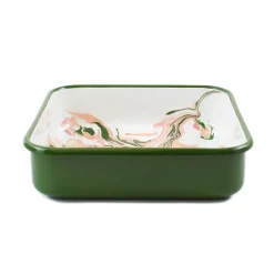 Kapka Green Marble Enamel Square Roasting & Serving Dish, 22cm Clearance
