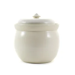 Sauerkraut Pots Handmade Stoneware Fermenting Crock in White 2 litre Discount