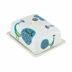 Hannah Turner Peacock Butter Dish, 16x8cm Sale