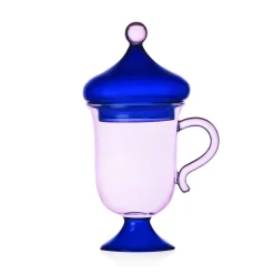 Ichendorf Milano Lilac Mug with Blue Lid, 18.5cm New