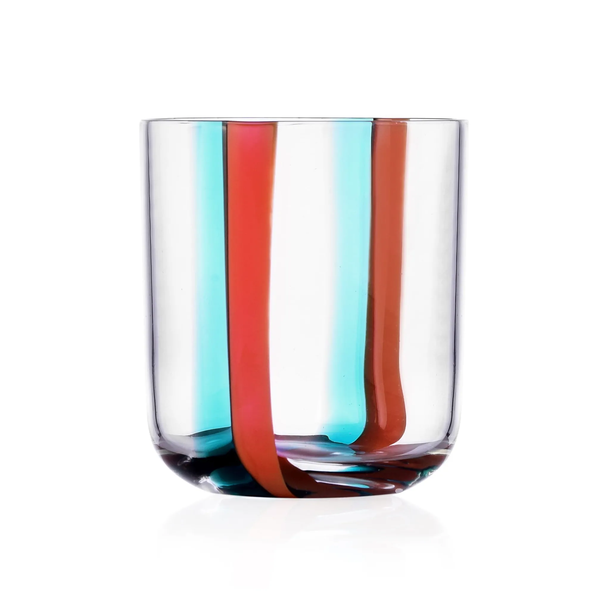 Ichendorf Milano Red & Teal Striped Tumbler, 350ml New
