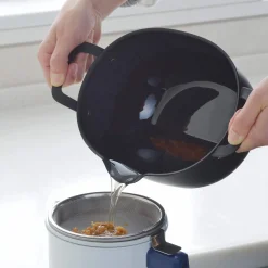 Aikata Japanese Iron Tempura Deep Frying Pot, 22cm