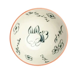 Emro Aziatica Japanese Kawaii Red Rabbit Rice Bowl, 14cm