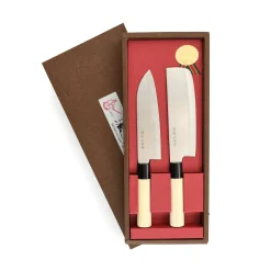 Kiji Stoneware & Ceramics Japanese Knife Duo - Santoku & Nakiri Outlet