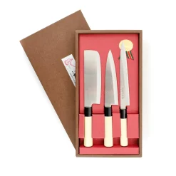 Kiji Stoneware & Ceramics Japanese Knife Trio - Sashimi, Gyuto & Nakiri Outlet