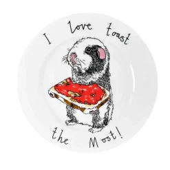 Jimbob Art I Love Toast The Most Side Plate, 20cm Hot